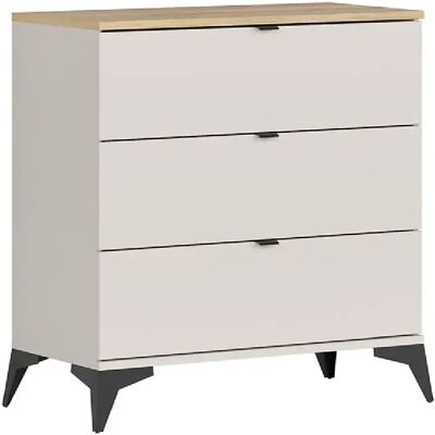 Pegane Commode 3 tiroirs - Beige - Publicité Pegane Commode 3 tiroirs - Beige - Publicité
