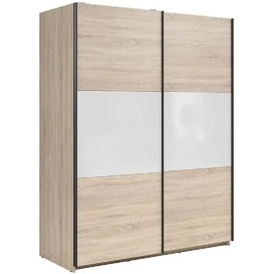 Pegane Armoire 2 portes coulissantes - Chêne sonoma blanc - Publicité Pegane Armoire 2 portes coulissantes - Chêne sonoma blanc - Publicité