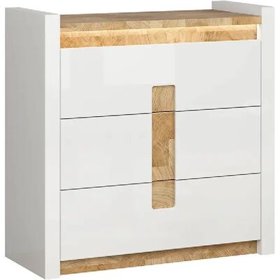 Pegane Commode 3 tiroirs - Chêne clair - Publicité Pegane Commode 3 tiroirs - Chêne clair - Publicité