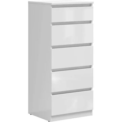 Pegane Commode chiffonnier 5 tiroirs - Blanc - Publicité Pegane Commode chiffonnier 5 tiroirs - Blanc - Publicité