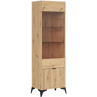 Pegane Vitrine haute avec 1 porte vitrée,coloris Chêne artisan - Longueur 60 x Profondeur 41 x Hauteur 197 cm - Publicité Pegane Vitrine haute avec 1 porte vitrée,coloris Chêne artisan - Longueur 60 x Profondeur 41 x Hauteur 197 cm - Publicité