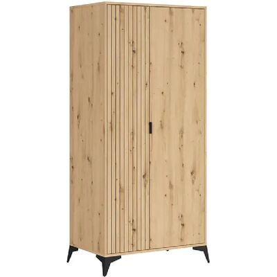 Pegane Armoire 2 portes placard - Chêne - Publicité Pegane Armoire 2 portes placard - Chêne - Publicité