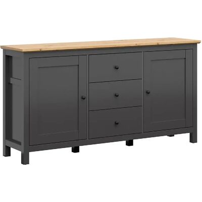 Pegane Commode buffet - Gris graphite - Publicité Pegane Commode buffet - Gris graphite - Publicité