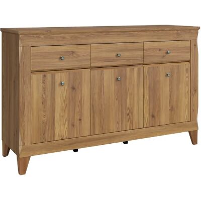 Pegane Commode 3 portes 3 tiroirs - Bois clair - Publicité Pegane Commode 3 portes 3 tiroirs - Bois clair - Publicité