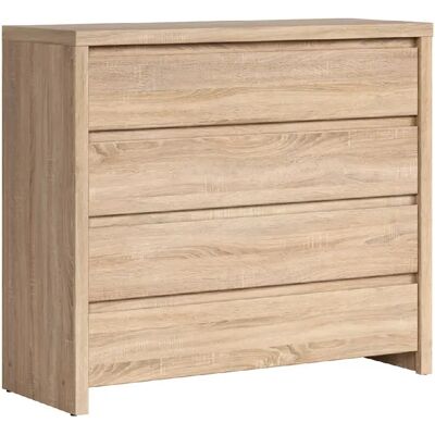 Pegane Commode buffet 4 tiroirs - Chêne sonoma - Publicité Pegane Commode buffet 4 tiroirs - Chêne sonoma - Publicité