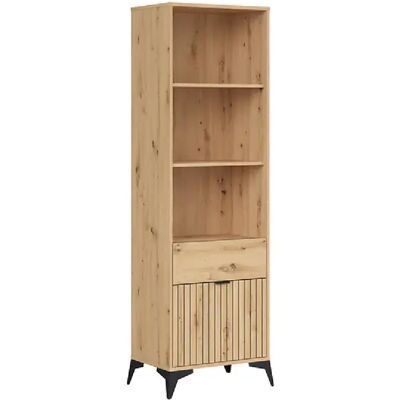 Pegane Bibliothèque avec 1 porte, 1 tiroir et 3 étagères,coloris Chêne artisan - Longueur 60 x Profondeur 41 x Hauteur 197 cm - Publicité Pegane Bibliothèque avec 1 porte, 1 tiroir et 3 étagères,coloris Chêne artisan - Longueur 60 x Profondeur 41 x Hauteur 197 cm - Publicité