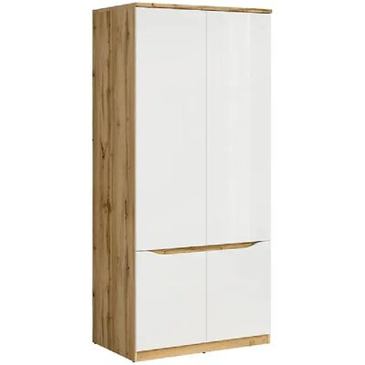 Pegane Armoire 4 portes - Chêne - Publicité Pegane Armoire 4 portes - Chêne - Publicité