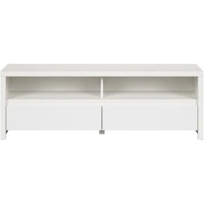 Pegane Meuble TV avec tiroirs - Blanc - Publicité Pegane Meuble TV avec tiroirs - Blanc - Publicité