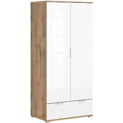 Pegane Armoire 2 portes avec tiroir - Chêne - Publicité Pegane Armoire 2 portes avec tiroir - Chêne - Publicité