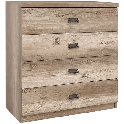 Pegane Commode enfant 4 tiroirs - Chêne - Publicité Pegane Commode enfant 4 tiroirs - Chêne - Publicité