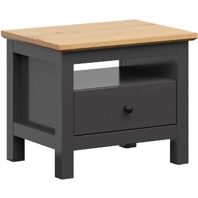 Pegane Table de chevet 1 tiroir - Graphite - Publicité Pegane Table de chevet 1 tiroir - Graphite - Publicité