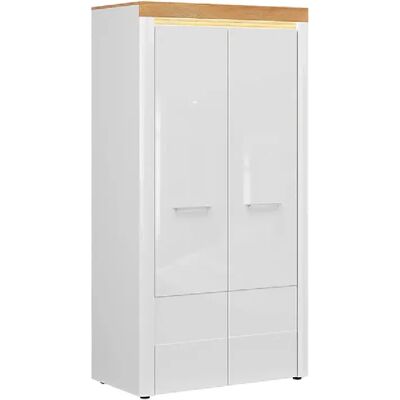 Pegane Armoire 2 portes LED - Chêne - Publicité Pegane Armoire 2 portes LED - Chêne - Publicité