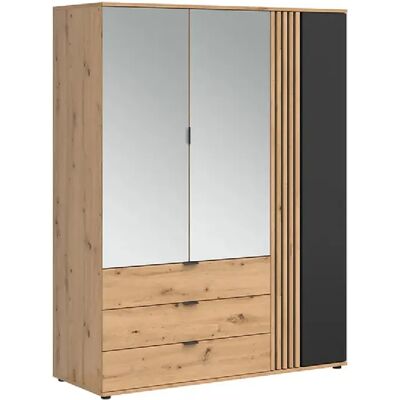 Pegane Armoire 3 portes 3 tiroirs - Chêne - Publicité Pegane Armoire 3 portes 3 tiroirs - Chêne - Publicité