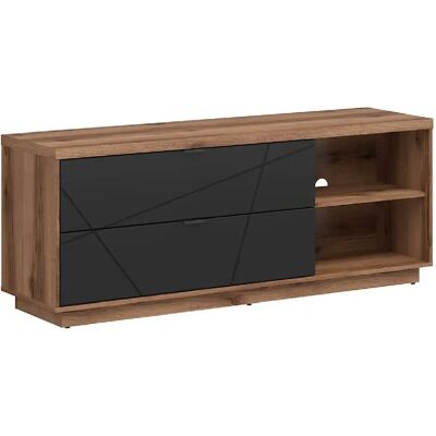 Pegane Meuble TV avec tiroirs - Noir mat - Publicité Pegane Meuble TV avec tiroirs - Noir mat - Publicité