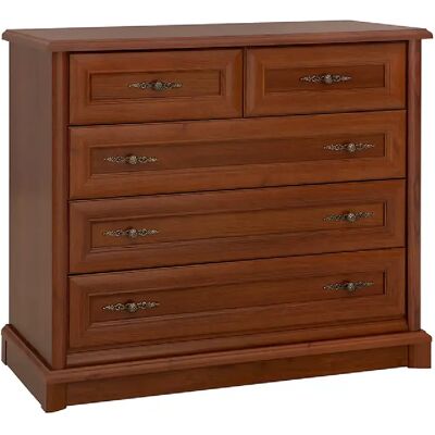 Pegane Commode 5 tiroirs chambre adulte - Châtaignier - Publicité Pegane Commode 5 tiroirs chambre adulte - Châtaignier - Publicité