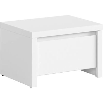 Pegane Table de chevet avec tiroir - Blanc - Publicité Pegane Table de chevet avec tiroir - Blanc - Publicité