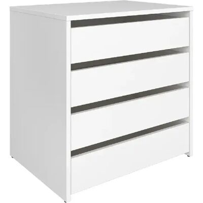 Pegane Commode, Meuble de rangement avec 4 tiroirs coloris Blanc - Publicité Pegane Commode, Meuble de rangement avec 4 tiroirs coloris Blanc - Publicité