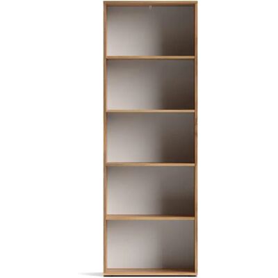 Pegane Bibliothèque 5 étagères coloris Beige/chêne Mauvella - Publicité Pegane Bibliothèque 5 étagères coloris Beige/chêne Mauvella - Publicité