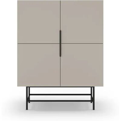 Casanova Commode 4 portes 100cm en mélamine Beige - Publicité Casanova Commode 4 portes 100cm en mélamine Beige - Publicité