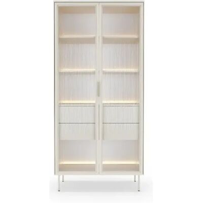 Casanova Vitrine 91cm effet chêne Dunin Beige - Publicité Casanova Vitrine 91cm effet chêne Dunin Beige - Publicité