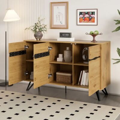 Merax Buffet 3 Portes-beaucoup D'espace De Rangement-en Bois-salon/salle à Manger - Publicité Merax Buffet 3 Portes-beaucoup D'espace De Rangement-en Bois-salon/salle à Manger - Publicité
