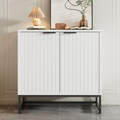 Merax Buffet à 2 Portes-buffet Bas-meuble De Rangement-80x40x80 Cm-blanc - Publicité Merax Buffet à 2 Portes-buffet Bas-meuble De Rangement-80x40x80 Cm-blanc - Publicité