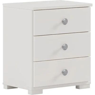 Pegane Table de chevet, table de nuit avec 3 tiroirs en pin massif coloris Blanc - Publicité Pegane Table de chevet, table de nuit avec 3 tiroirs en pin massif coloris Blanc - Publicité