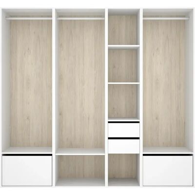 Pegane Armoire dressing ouverte avec fond arrière réversible, 3 penderies et 2 portes chaussures - Publicité Pegane Armoire dressing ouverte avec fond arrière réversible, 3 penderies et 2 portes chaussures - Publicité