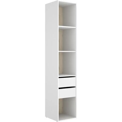Pegane Etagère colonne ouverte avec fond réversible, 4 niches et de 2 tiroirs - Publicité Pegane Etagère colonne ouverte avec fond réversible, 4 niches et de 2 tiroirs - Publicité