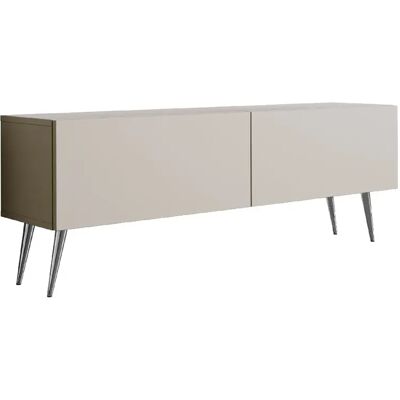 3XELIVING Meuble TV : Cachemire, pieds Chrome, 140 x 52 x 32 cm - Publicité 3XELIVING Meuble TV : Cachemire, pieds Chrome, 140 x 52 x 32 cm - Publicité