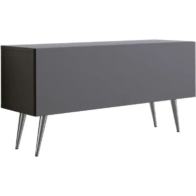 3XELIVING Meuble TV Anthracite, pieds Chrome, 100 x 52 x 32 Cm - Publicité 3XELIVING Meuble TV Anthracite, pieds Chrome, 100 x 52 x 32 Cm - Publicité