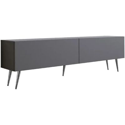 3XELIVING Meuble TV : Anthracite, pieds Chrome, 170 x 52 x 32 cm - Publicité 3XELIVING Meuble TV : Anthracite, pieds Chrome, 170 x 52 x 32 cm - Publicité