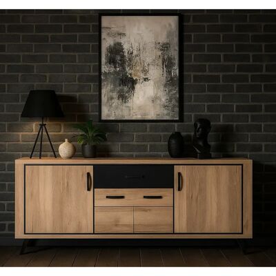 JLC KREATION Buffet industriel 4 portes et 1 tiroir bois et métal ERIA - Publicité JLC KREATION Buffet industriel 4 portes et 1 tiroir bois et métal ERIA - Publicité