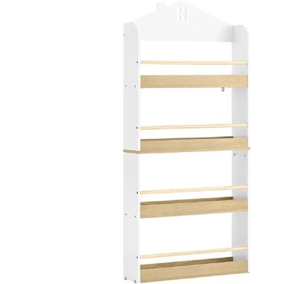 SoBuy Étagère Maison Enfant Blanc et Bois Naturel 60x15x130.5 cm KMB121-WN - Publicité SoBuy Étagère Maison Enfant Blanc et Bois Naturel 60x15x130.5 cm KMB121-WN - Publicité