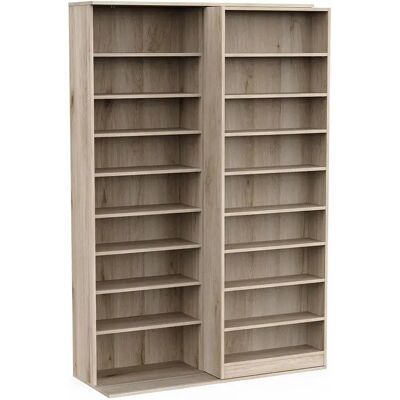 Pegane Bibliothèque étagère meuble de rangement couleur chêne - Largeur 116,7 x Profondeur 44,4 x Hauteur 178,8 cm - Publicité Pegane Bibliothèque étagère meuble de rangement couleur chêne - Largeur 116,7 x Profondeur 44,4 x Hauteur 178,8 cm - Publicité