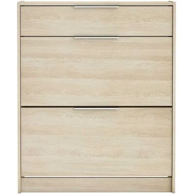Pegane Commode meuble à chaussures 2 abattants 24 paires couleur chêne - Largeur 82,6 x Profondeur 29,4 x Hauteur 100,6 cm - Publicité Pegane Commode meuble à chaussures 2 abattants 24 paires couleur chêne - Largeur 82,6 x Profondeur 29,4 x Hauteur 100,6 cm - Publicité