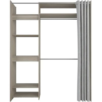 Pegane Kit dressing extensible 1 colonne 2 penderies avec rideau couleur chêne clair - Largeur 111,1 x Profondeur 50,1 x Hauteur 208,5 cm - Publicité Pegane Kit dressing extensible 1 colonne 2 penderies avec rideau couleur chêne clair - Largeur 111,1 x Profondeur 50,1 x Hauteur 208,5 cm - Publicité