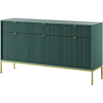3XELIVING Commode : 3 Tiroirs, 3 Portes, labrador, or, 154 x 83 x 39 cm, poignées dorées - Publicité 3XELIVING Commode : 3 Tiroirs, 3 Portes, labrador, or, 154 x 83 x 39 cm, poignées dorées - Publicité