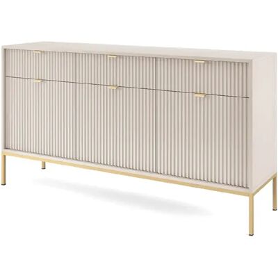 3XELIVING Commode : 3 Tiroirs, 3 Portes, Cachemire, or, 154 x 83 x 39 cm, poignées dorées - Publicité 3XELIVING Commode : 3 Tiroirs, 3 Portes, Cachemire, or, 154 x 83 x 39 cm, poignées dorées - Publicité