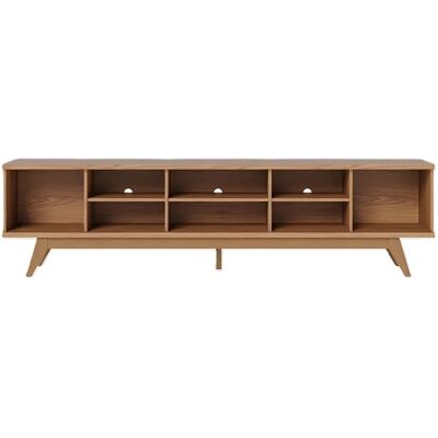 Pegane Meuble TV bas avec portes à panneaux décoratifs coloris chêne - Longueur 218 x Hauteur 58 x Profondeur 40 cm - Publicité Pegane Meuble TV bas avec portes à panneaux décoratifs coloris chêne - Longueur 218 x Hauteur 58 x Profondeur 40 cm - Publicité
