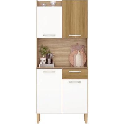Pegane Armoire meuble de rangement multifonctionnelle Coloris Chêne/blanc - Longueur 74 x Hauteur 175 x Profondeur 37 cm - Publicité Pegane Armoire meuble de rangement multifonctionnelle Coloris Chêne/blanc - Longueur 74 x Hauteur 175 x Profondeur 37 cm - Publicité