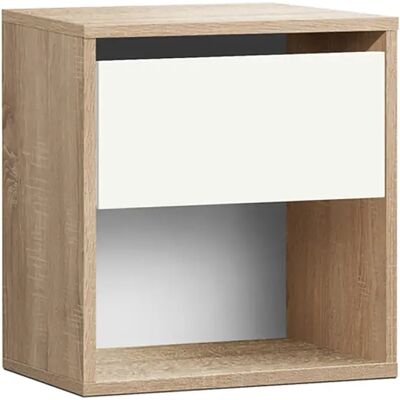Pegane Table de chevet Table de nuit avec 1 tiroir sans poignée et étagère ouverte coloris Cambrian/blanc - Longueur 40 x Hauteur 42 x Profondeur 28 cm - Publicité Pegane Table de chevet Table de nuit avec 1 tiroir sans poignée et étagère ouverte coloris Cambrian/blanc - Longueur 40 x Hauteur 42 x Profondeur 28 cm - Publicité