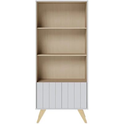 Pegane Bibliothèque sur pieds avec étagères et 2 portes coloris Blanc - Longueur 75 x Hauteur 175 x Profondeur 36 cm - Publicité Pegane Bibliothèque sur pieds avec étagères et 2 portes coloris Blanc - Longueur 75 x Hauteur 175 x Profondeur 36 cm - Publicité