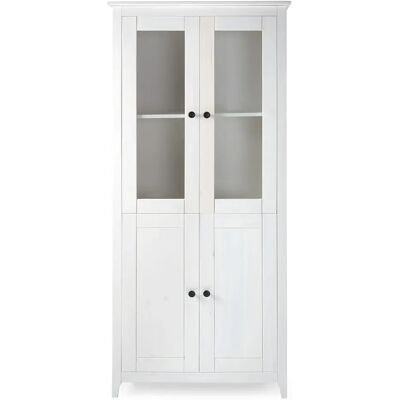 Pegane Vitrine avec 2 portes et 2 portes vitrée coloris blanc - Longueur 80,5 x Hauteur 180 x Profondeur 35 cm - Publicité Pegane Vitrine avec 2 portes et 2 portes vitrée coloris blanc - Longueur 80,5 x Hauteur 180 x Profondeur 35 cm - Publicité
