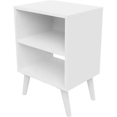 Pegane Table de chevet Table de nuit coloris blanc avec 2 étagères - Longueur 39 x Hauteur 56 x profondeur 30 cm - Publicité Pegane Table de chevet Table de nuit coloris blanc avec 2 étagères - Longueur 39 x Hauteur 56 x profondeur 30 cm - Publicité