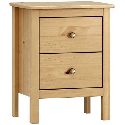 Pegane Table de chevet table de nuit à 2 tiroirs en Bois massif Couleur Chêne miel - Longueur 48 x Hauteur 60 x Profondeur 36 cm - Publicité Pegane Table de chevet table de nuit à 2 tiroirs en Bois massif Couleur Chêne miel - Longueur 48 x Hauteur 60 x Profondeur 36 cm - Publicité