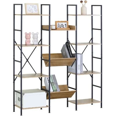 Pegane Étagère modulaire Bibliothèque ouverte structure en acier noir - Longueur 126 x Hauteur 150 x Profondeur 27 cm - Publicité Pegane Étagère modulaire Bibliothèque ouverte structure en acier noir - Longueur 126 x Hauteur 150 x Profondeur 27 cm - Publicité