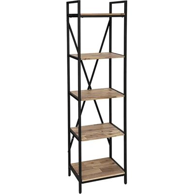 Pegane Bibliothèque Etagère 5 niveaux coloris bois et métal noir - Longueur 45 x Hauteur 180 x profondeur 35 cm - Publicité Pegane Bibliothèque Etagère 5 niveaux coloris bois et métal noir - Longueur 45 x Hauteur 180 x profondeur 35 cm - Publicité