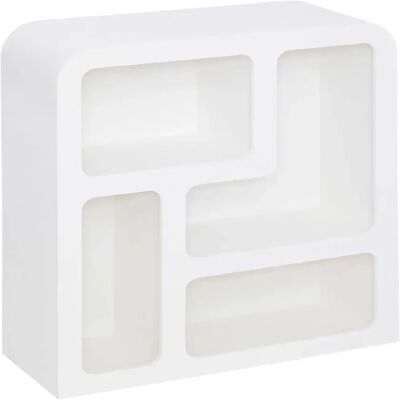 Pegane Meuble étagère à 4 niches, coloris blanc - Longueur 75 x Profondeur 30 x Hauteur 85 cm - Publicité Pegane Meuble étagère à 4 niches, coloris blanc - Longueur 75 x Profondeur 30 x Hauteur 85 cm - Publicité