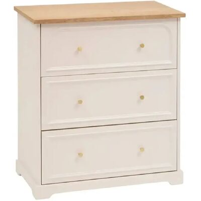 Pegane Commode meuble de rangement avec 3 tiroirs, coloris ivoire - Longueur 72 x Profondeur 39 x Hauteur 81 cm - Publicité Pegane Commode meuble de rangement avec 3 tiroirs, coloris ivoire - Longueur 72 x Profondeur 39 x Hauteur 81 cm - Publicité